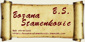 Božana Stamenković vizit kartica